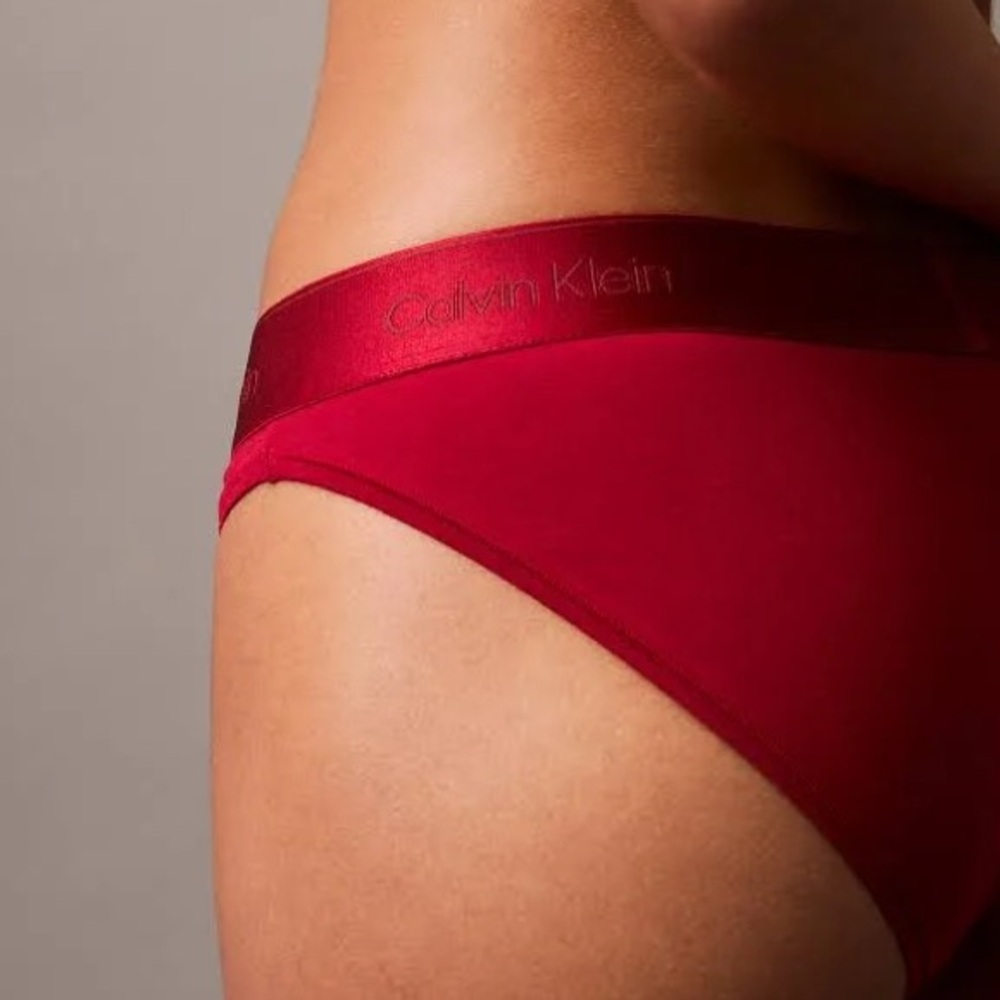 New with tags Calvin Klein RED modern cotton shine MEDIUM bikini briefs panties